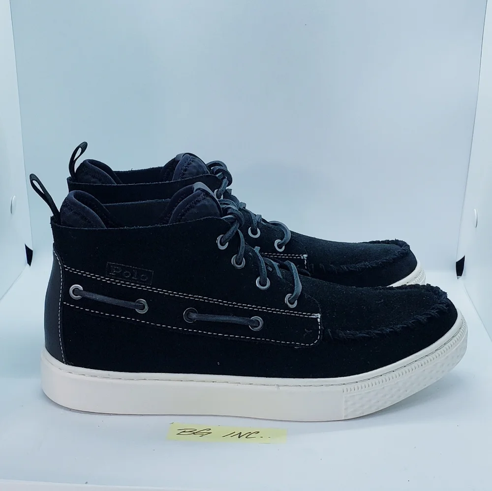 Polo Ralph Lauren Chukka 100 Black Suede Sneaker Boots Mens sz 8.5 NEW MSRP $150
